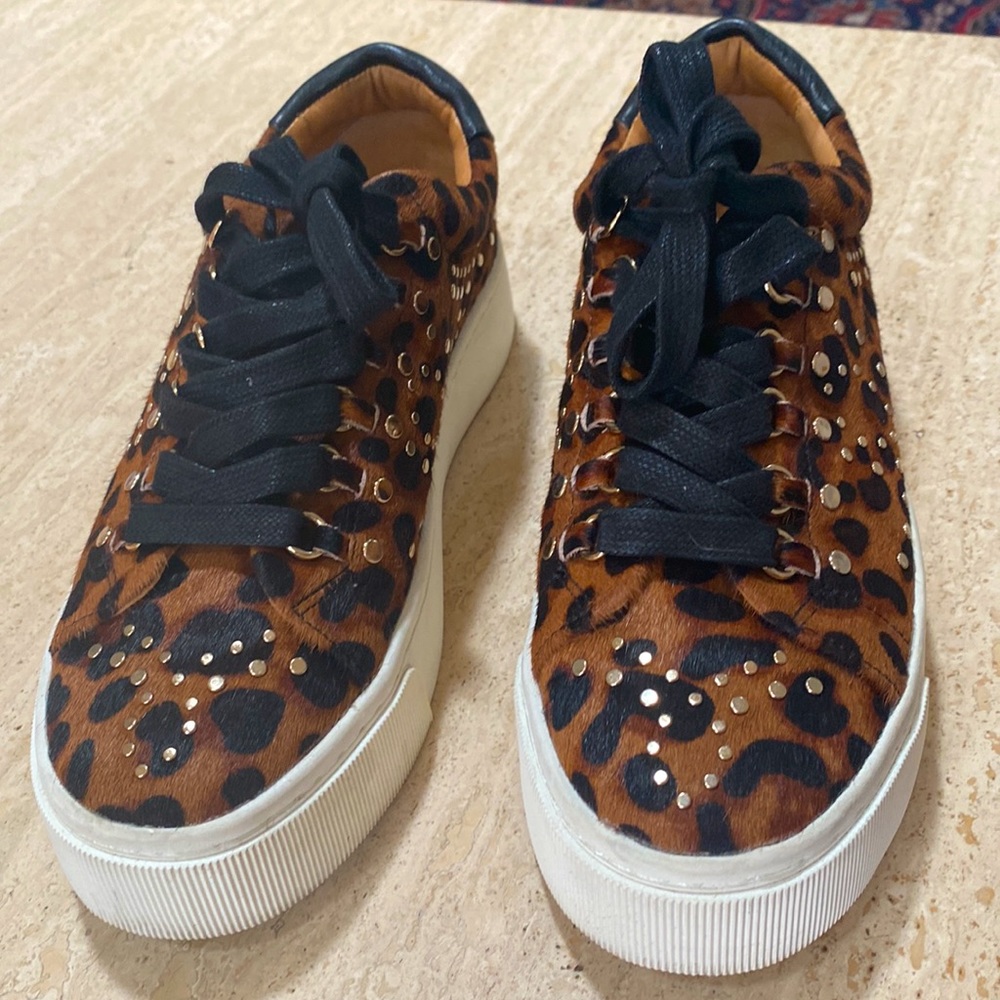 Joie tennis shoe Handan stuffed leopard print platform shoes